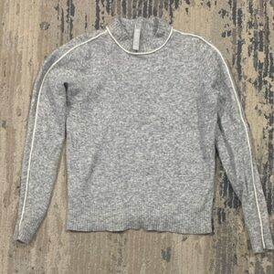 Athleta Light Gray Transit Crew Merino blend Sweater